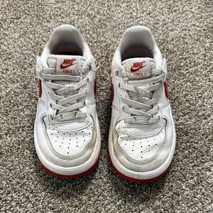Nike Kids White and Red Sneakers